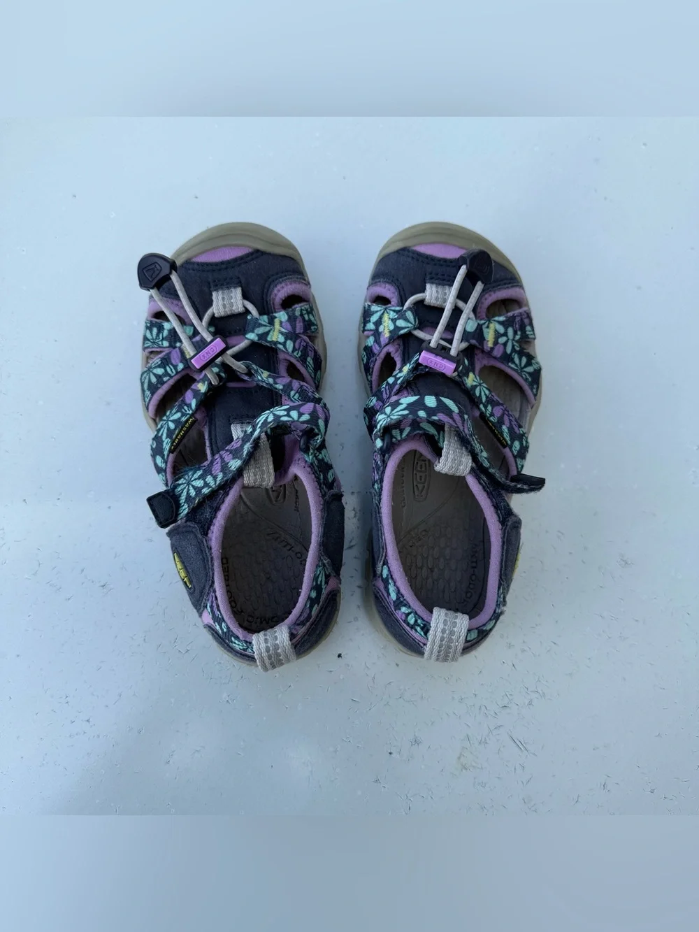 KEEN Kids Purple Floral Sandals - Closed-Toe Outdoor Shoes Size 11C